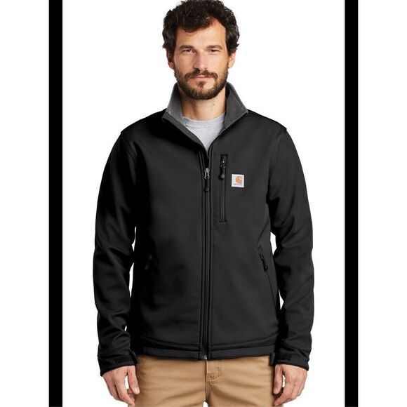 Carhartt Work Jacket Mens XL Black Full Zip Pockets Fleece Lined Crowley - Picture 1 of 12